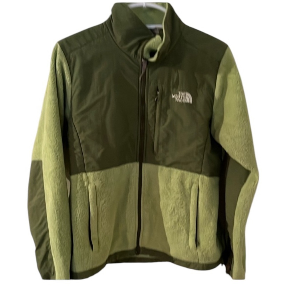 The North Face women’s medium green polartec jacket zip pockets